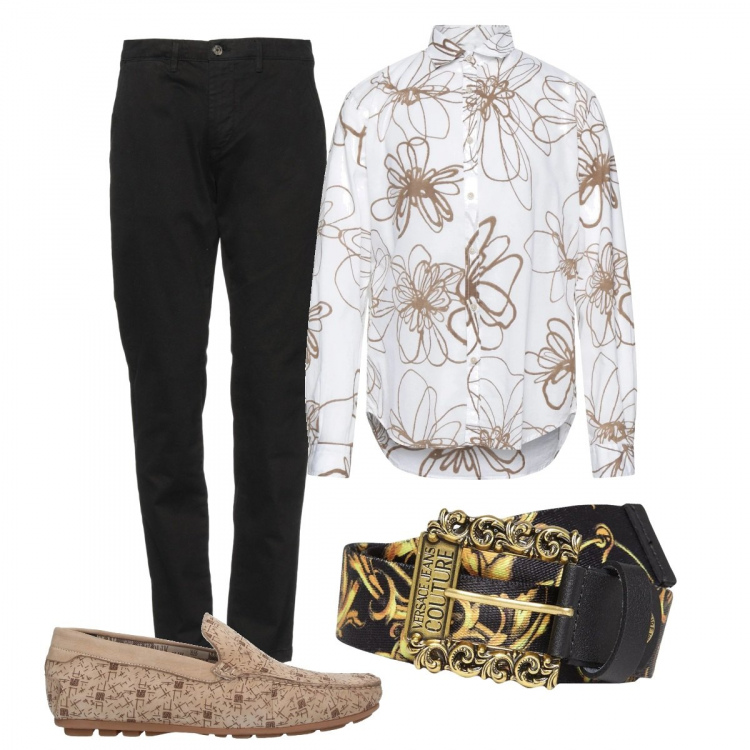 Outfit uomo - Total look #1372812. Stile Trendy per Tutti i giorni. Abbinamento con scarpe stringate, camicie, pantaloni, cinture.