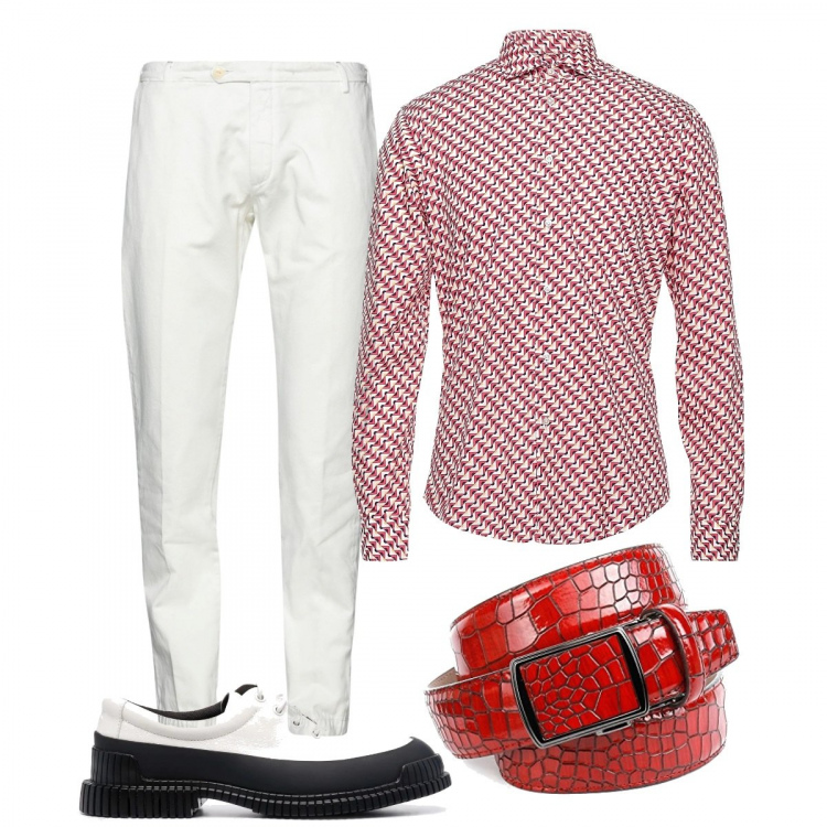 Outfit uomo - Total look #1372838. Stile Trendy per Serata speciale. Abbinamento con scarpe stringate, camicie, pantaloni, cinture.