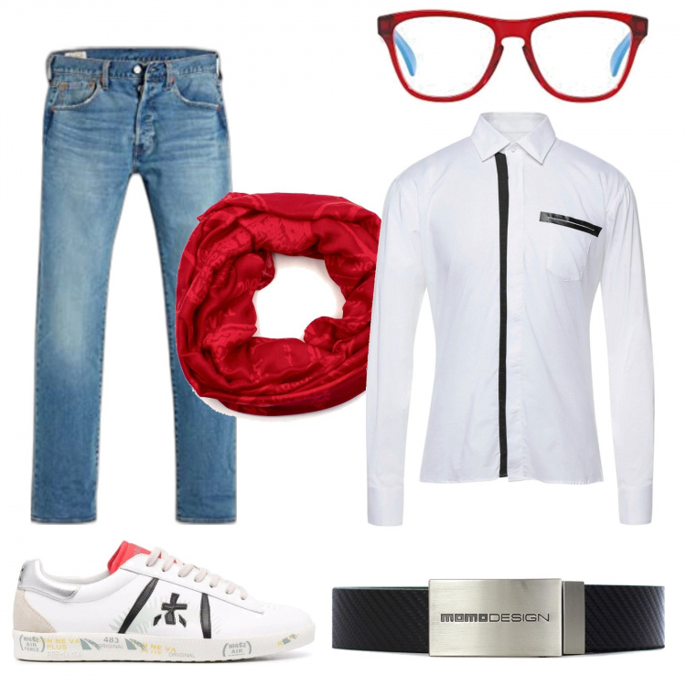 Outfit uomo - Una scarpa comoda. Stile Casual per Tutti i giorni. Abbinamento con cinture, sciarpe, sneakers, camicie, occhiali da sole, jeans dritti.