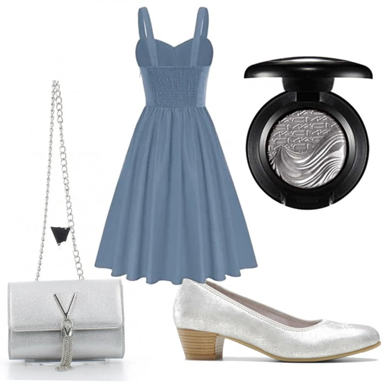 Outfit donna - Total look #1376349. Stile Glamour per Cerimonia. Abbinamento con gonne lunghe, clutch, vestiti senza maniche, ombretti.