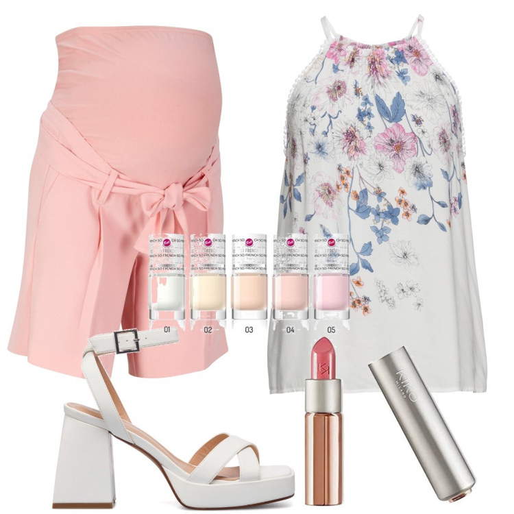 Outfit donna - Total look #1385991. Stile Casual chic per Tutti i giorni. Abbinamento con top, bermuda, sandali in pelle, rossetti, smalti.