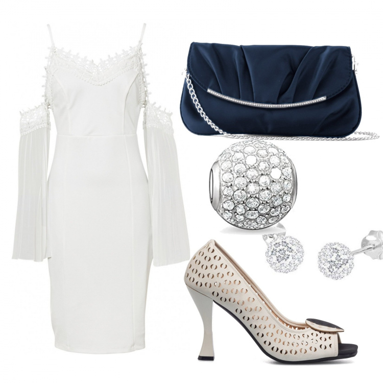 Outfit donna - Total look #1386459. Stile Glamour per Serata fuori. Abbinamento con pochette, vestiti, décolleté, orecchini, orologi.