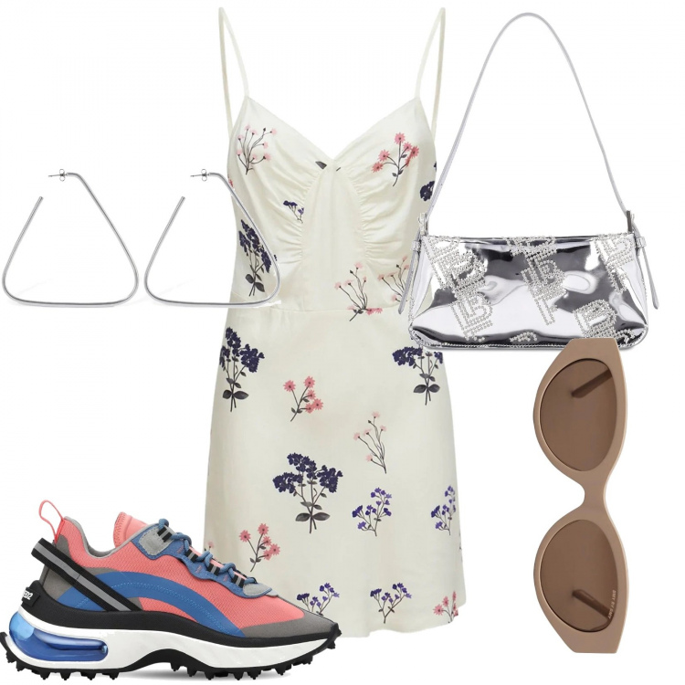 Outfit donna - Luisaviaroma. Stile Sporty chic per Tutti i giorni. Abbinamento con sneakers, vestiti, occhiali da sole, borse a spalla, orecchini.