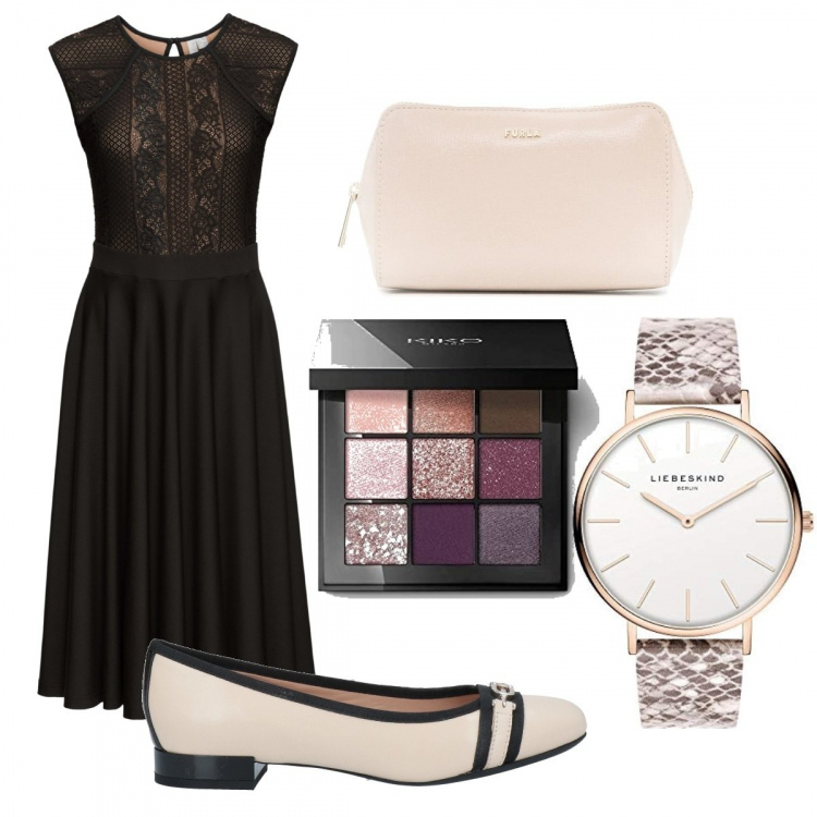 Outfit donna - Total look #1389328. Stile Bon Ton per Serata fuori. Abbinamento con vestiti, ballerine, clutch, ombretti, orologi.