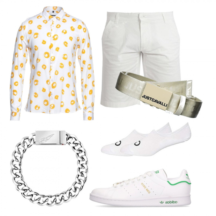 Outfit uomo - La camicia per il tempo libero. Stile Casual per Tutti i giorni. Abbinamento con bermuda, camicie, calzini, cinture, sneakers, braccialetti.