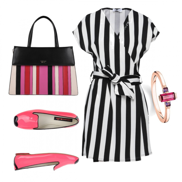 Outfit donna - Total look #1399239. Stile Bon Ton per Tutti i giorni. Abbinamento con mocassini, vestiti corti, borse a mano, anelli.