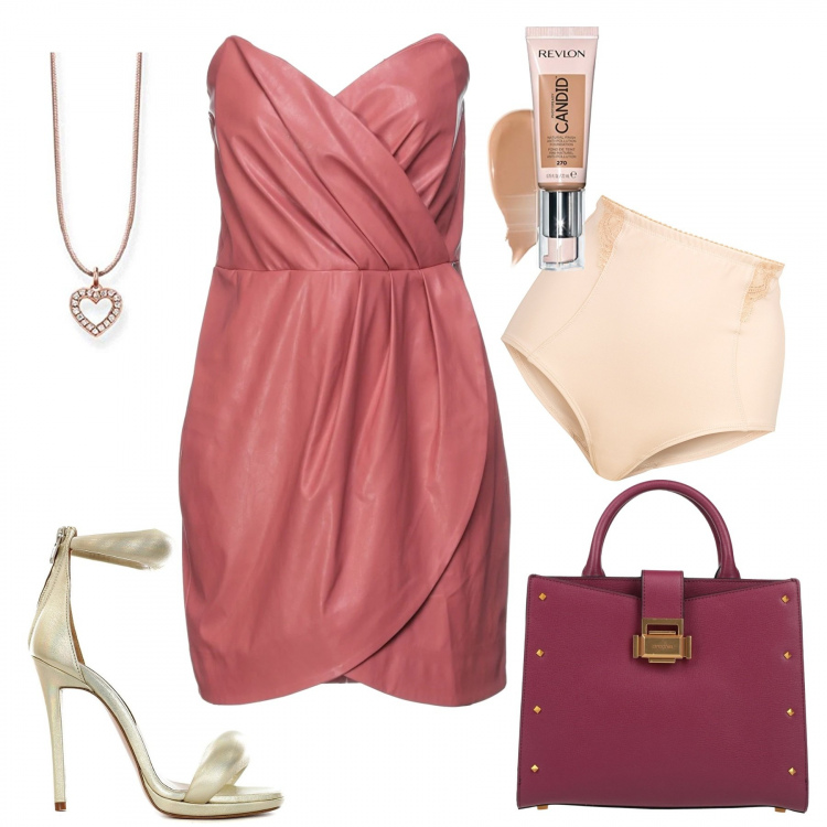 Outfit donna - La pancerina mi rassicura. Stile Glamour per Cerimonia. Abbinamento con culotte, vestiti corti, borse a mano, sandali in pelle, ciondoli, fondotinta.
