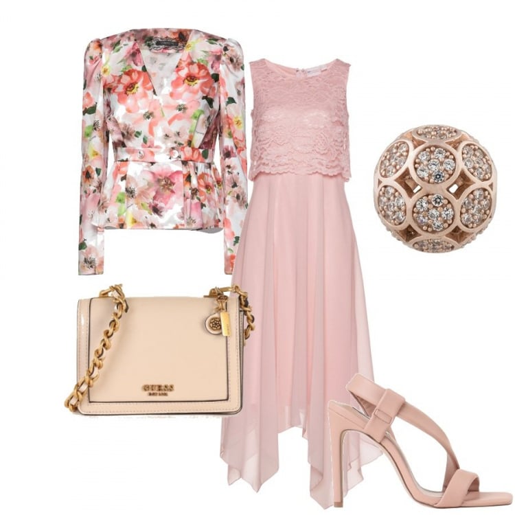 Outfit donna - Invito ad un matrimonio. Stile Chic per Cerimonia. Abbinamento con vestiti midi/longuette, blazer, sandali col tacco, borse a tracolla, ciondoli.