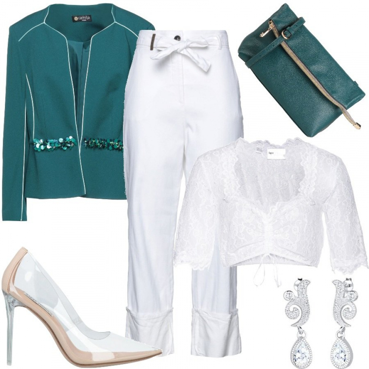 Outfit donna - Décolleté steve madden trasparenti. Stile Chic per Tutti i giorni. Abbinamento con blazer, décolleté, pantaloni, borse a tracolla, camicie, orecchini.