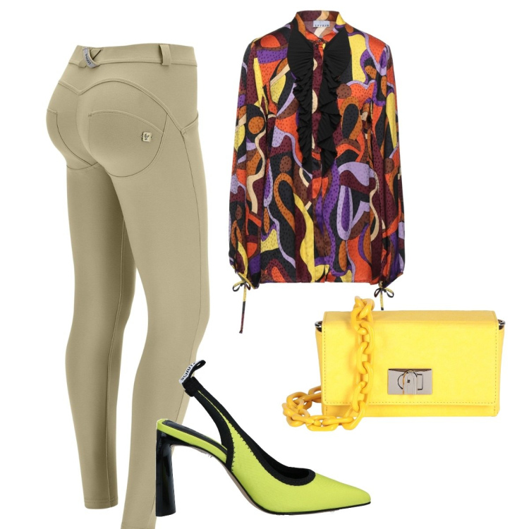 Outfit donna - Total look #1418336. Stile Chic per Tutti i giorni. Abbinamento con décolleté, camicie, borse a spalla, pantaloni skinny.