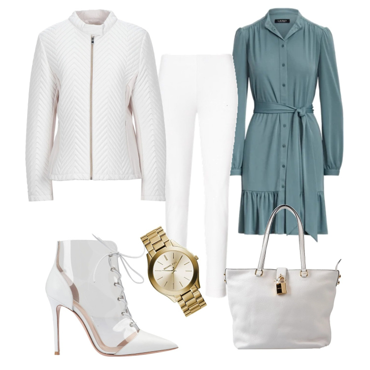 Outfit donna - Al party di mia sorella. Stile Casual chic per Serata fuori. Abbinamento con stivaletti, cappotti, borse a mano, pantaloni skinny, camicie, orologi.