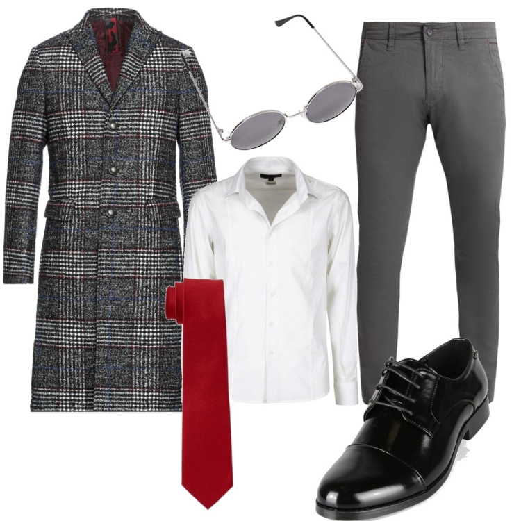 Outfit uomo - Not ordinary. Stile Trendy per Serata speciale. Abbinamento con pantaloni skinny, scarpe stringate, camicie, cappotti, occhiali da sole, cravatte.