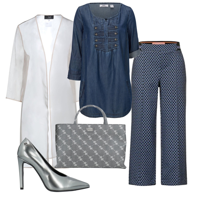 Outfit donna - Total look #1419728. Abbinamento con bluse, cappotti, borse a mano, décolleté, pantaloni culotte.
