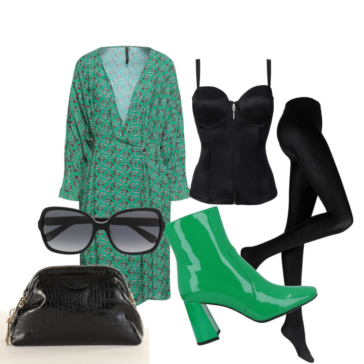 Outfit donna - Curo ogni dettaglio. Stile Casual chic per Tutti i giorni. Abbinamento con collant, body, vestiti midi/longuette, stivaletti, borse a tracolla, occhiali da sole.