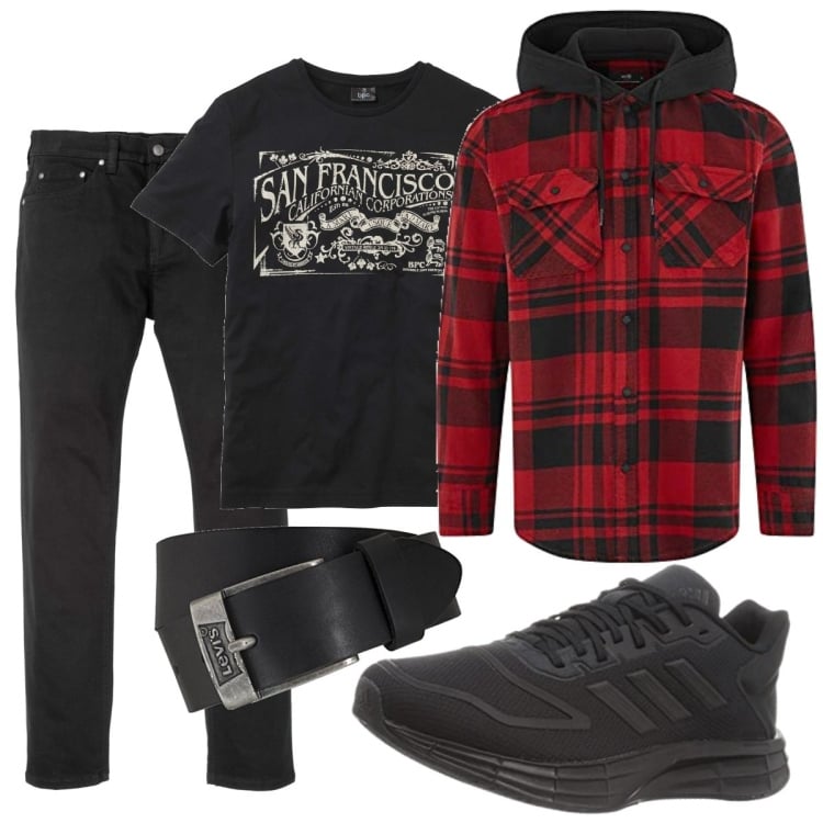 Outfit uomo - La camicia con il cappuccio. Stile Casual per Tutti i giorni. Abbinamento con jeans slim fit, t-shirt, camicie, sneakers, cinture.