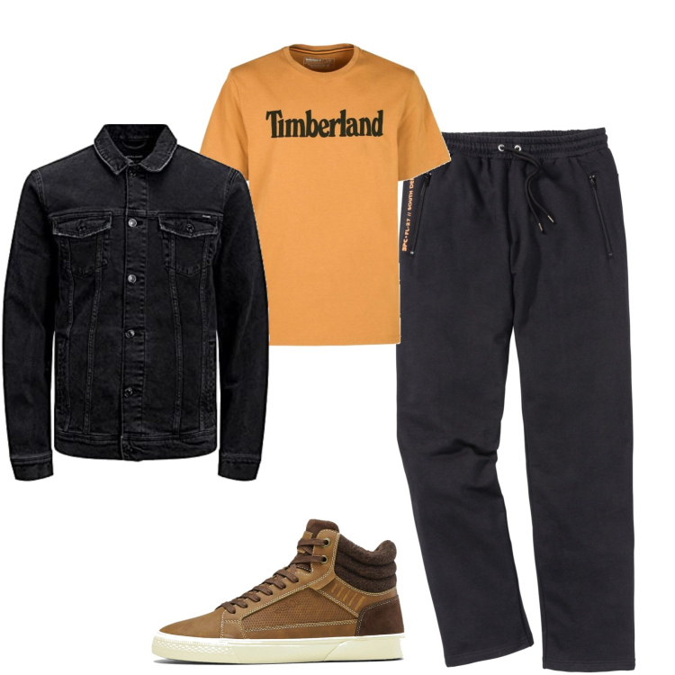 Outfit uomo - In città. Stile Casual per Tutti i giorni. Abbinamento con pantaloni, sneakers alte, t-shirt, giacche.