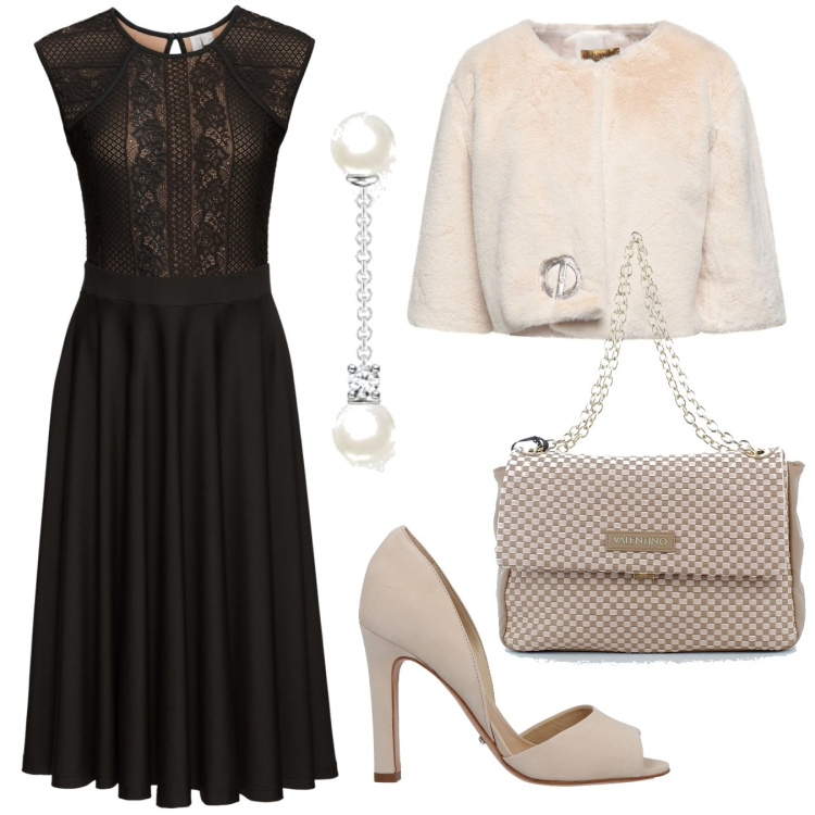 Outfit donna - Sexy trasparenze in pizzo. Stile Sexy per Cerimonia. Abbinamento con vestiti, cappotti, décolleté, borse a tracolla, orecchini.