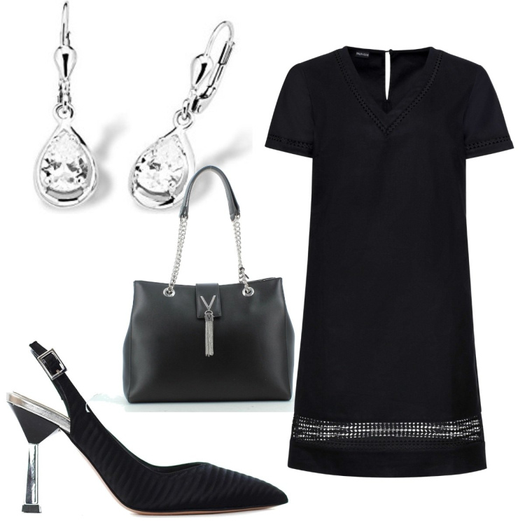 Outfit donna - Total look #1426154. Stile Chic per Serata fuori. Abbinamento con vestiti, décolleté, borse a mano, orecchini.