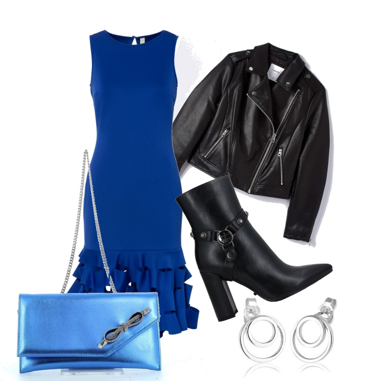 Outfit donna - Elettrizzante. Stile Glamour per Serata fuori. Abbinamento con stivaletti, vestiti lunghi, cappotti, clutch, orecchini.