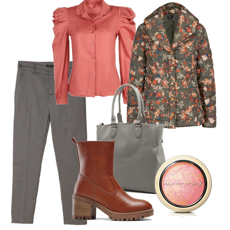 Outfit donna - Le maniche a sbuffo. Stile Casual chic per Tutti i giorni. Abbinamento con stivaletti, giacche, camicie, pantaloni, shopping bag, blush.