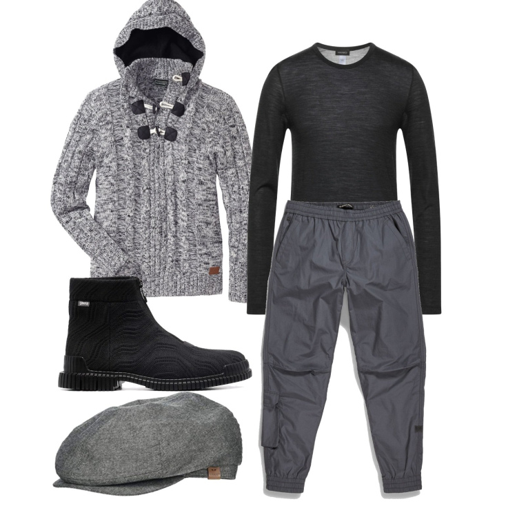 Outfit uomo - Super comodo e cool. Stile Trendy per Tutti i giorni. Abbinamento con maglieria, t-shirt, pantaloni, stivali e stivaletti, berretti.