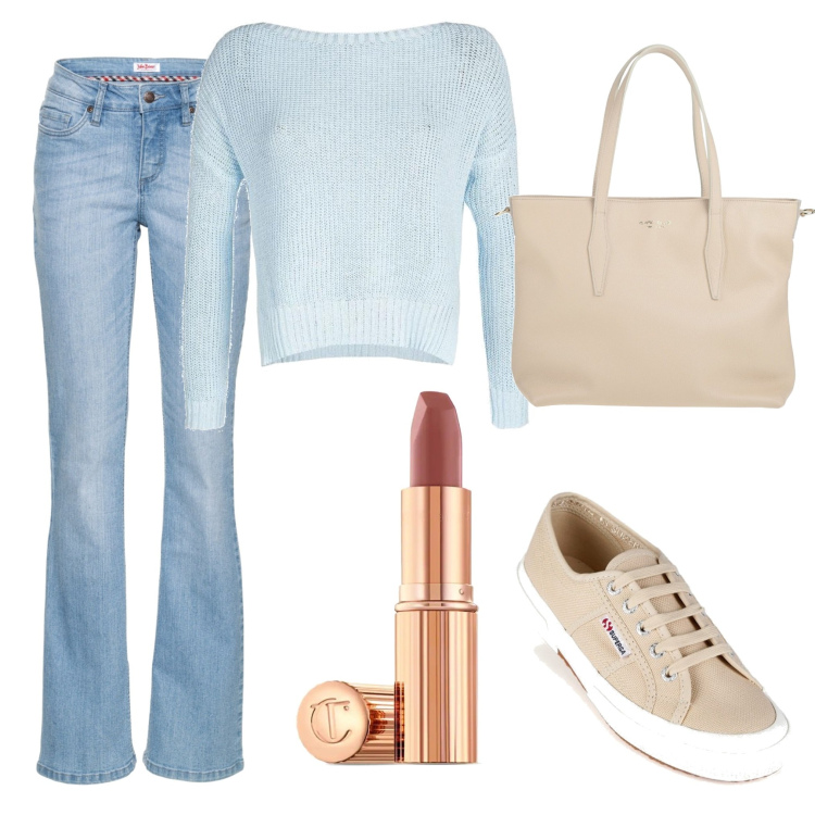 Outfit donna - Rossetto matt revolution. Stile Casual per Tutti i giorni. Abbinamento con jeans bootcut, borse a mano, pullovers, sneakers, rossetti.