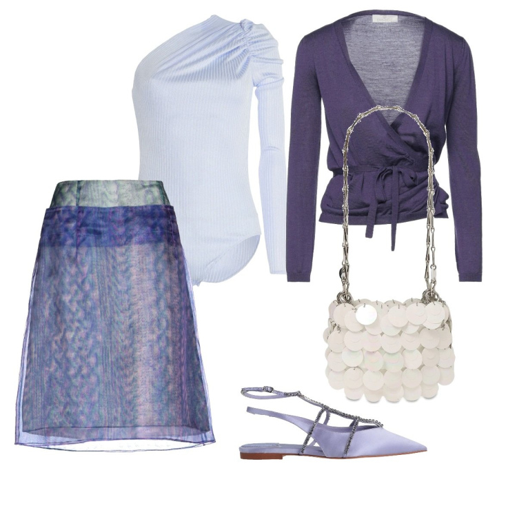 Outfit donna - Gonna in tulle & scaldacuore. Stile Chic per Tutti i giorni. Abbinamento con ballerine, cardigans, gonne longuette, top, borse a spalla.