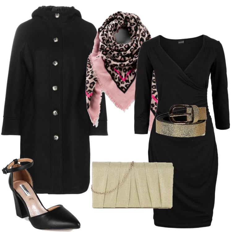 Outfit donna - Per staccare dal nero. Stile Chic per Serata fuori. Abbinamento con foulard, vestiti a tubino, cappotti, cinture, décolleté, pochette.