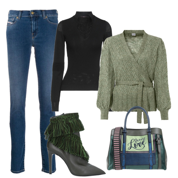 Outfit donna - Gli stivaletti cool. Stile Casual chic per Tutti i giorni. Abbinamento con maglieria, borse a mano, stivaletti, pullovers, jeans skinny.