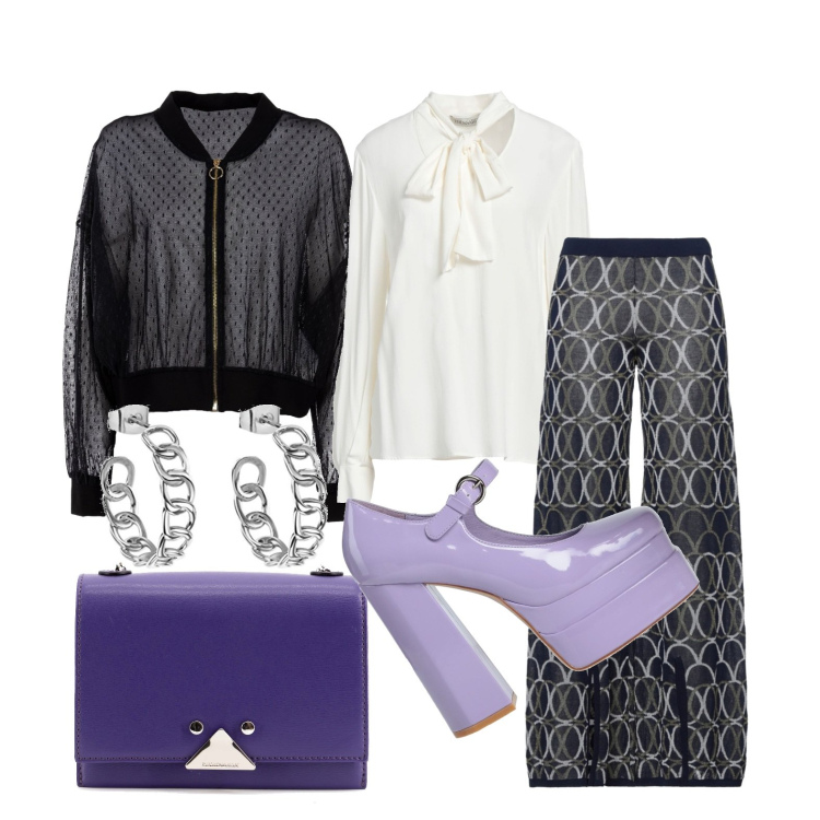 Outfit donna - Diversa da loro ..... Stile Trendy per Tutti i giorni. Abbinamento con décolleté, pantaloni, bluse, giacche, borse a tracolla, orecchini.