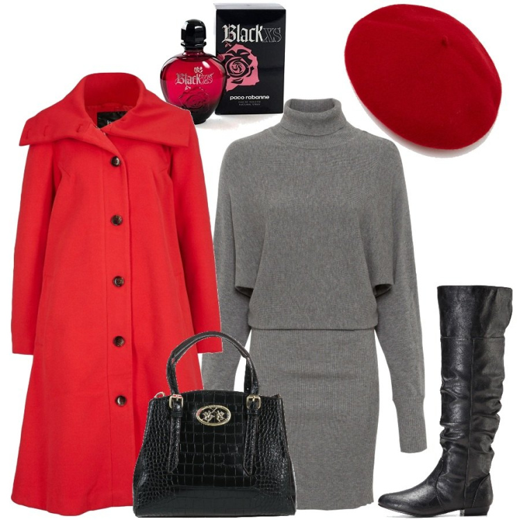 Outfit donna - Cool per te, sexy per lui. Stile Sporty chic per Tutti i giorni. Abbinamento con vestiti, stivali sopra il ginocchio, cappotti, borse a mano, cappelli con visiera, profumi.