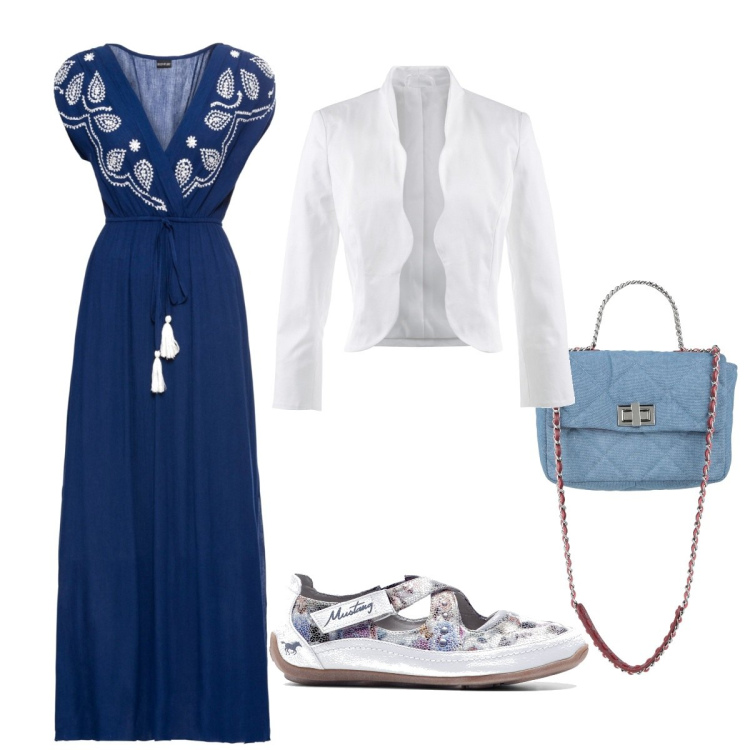 Outfit donna - Total look #1434519. Stile Casual chic per Tutti i giorni. Abbinamento con vestiti lunghi, blazer, ballerine, borse a mano.