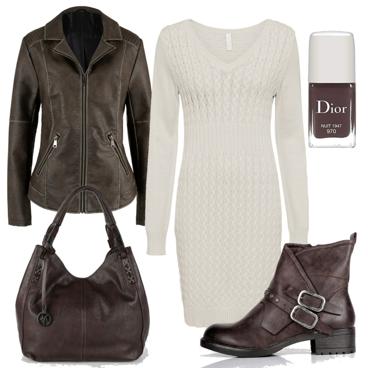 Outfit donna - Comoda a modo mio. Stile Casual per Tutti i giorni. Abbinamento con vestiti, blazer, stivaletti, borse a spalla, smalti.