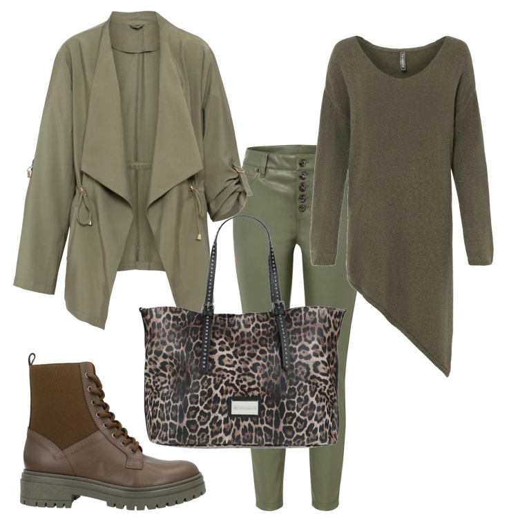 Outfit donna - La maglia con la punta. Stile Basic per Tutti i giorni. Abbinamento con maglieria, pantaloni, giacche, stivaletti, borse a mano.