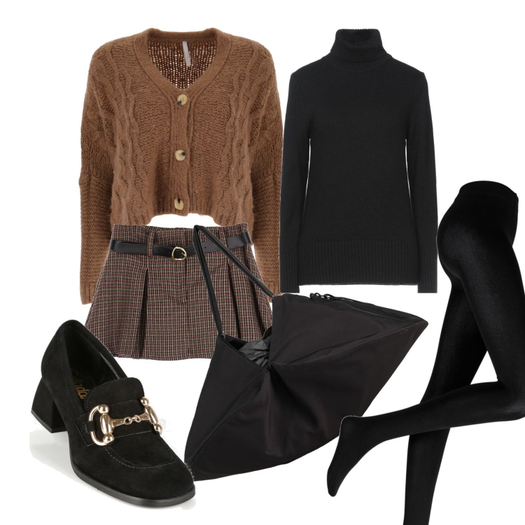 Outfit donna - Una mini da paura ..... Stile Casual chic per Tutti i giorni. Abbinamento con collant, borse a mano, maglieria, mocassini, minigonne, cardigans.