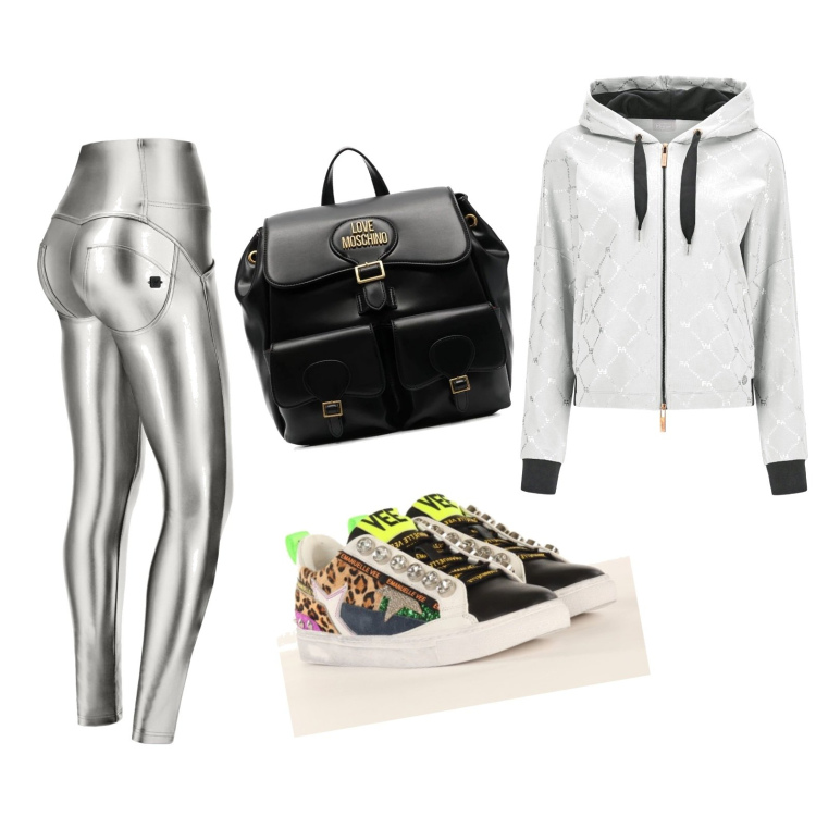 Outfit donna - From autumn to winter. Stile Glamour per Sport. Abbinamento con sneakers, zaini, pantaloni skinny, felpe con cappuccio.