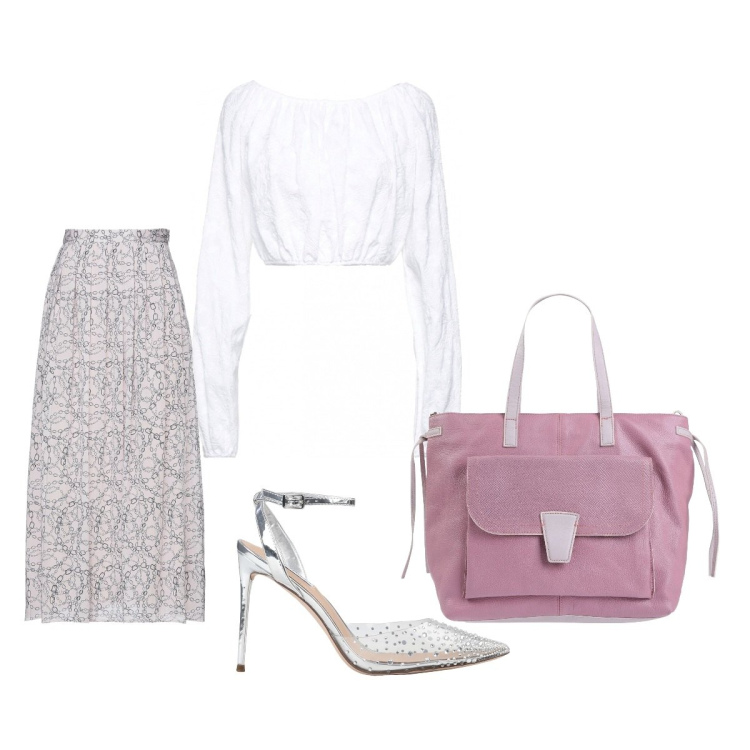 Outfit donna - Total look #1437086. Stile Casual chic per Tutti i giorni. Abbinamento con décolleté, borse a mano, bluse, gonne longuette.