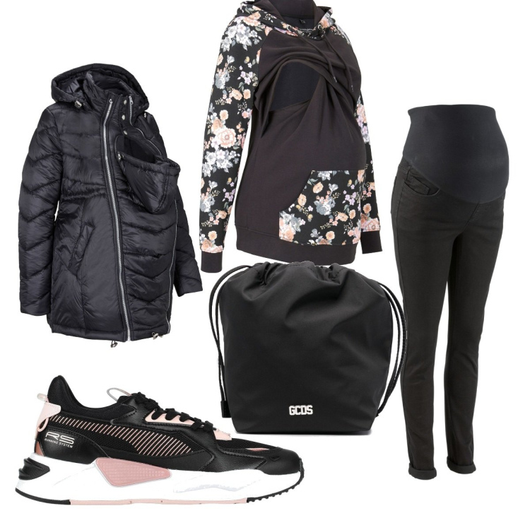 Outfit donna - Total look #1437159. Stile Basic per Tutti i giorni. look ideale per Premaman. Abbinamento con felpe, jeggings, giacche, sneakers, borse tote.