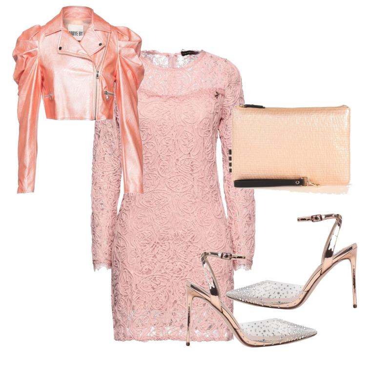 Outfit donna - Rose Gold. Stile Chic per Serata fuori. look ideale per Tall. Abbinamento con décolleté, vestiti corti, giacche, pochette.