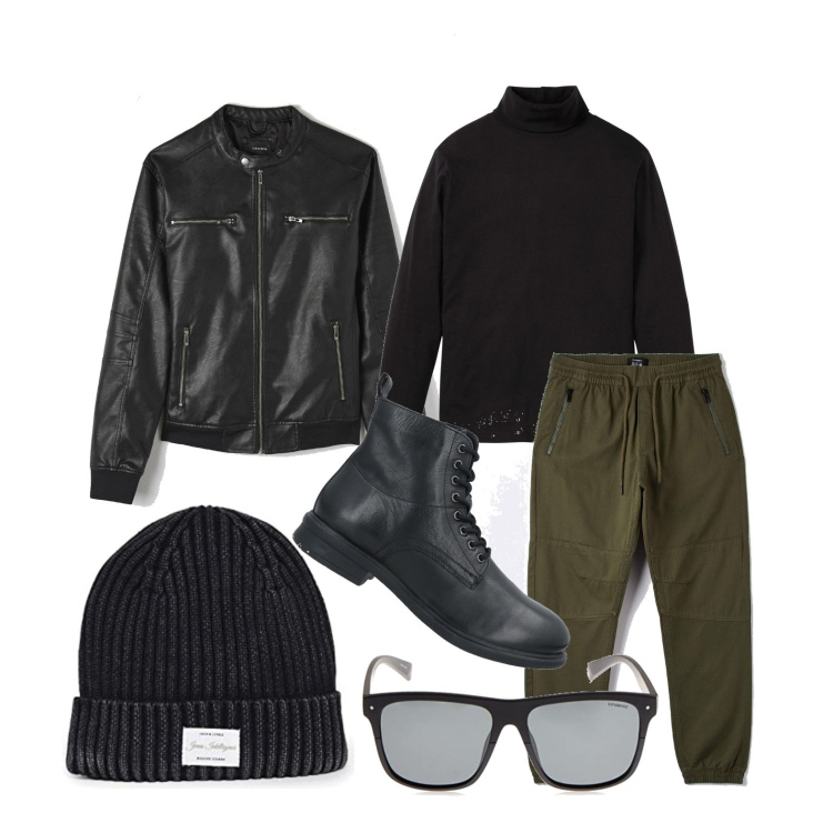 Outfit uomo - Sono in ritardo ma arrivo. Stile Casual per Tutti i giorni. Abbinamento con maglieria, stivali e stivaletti, pantaloni, cappotti, occhiali da sole, berretti.