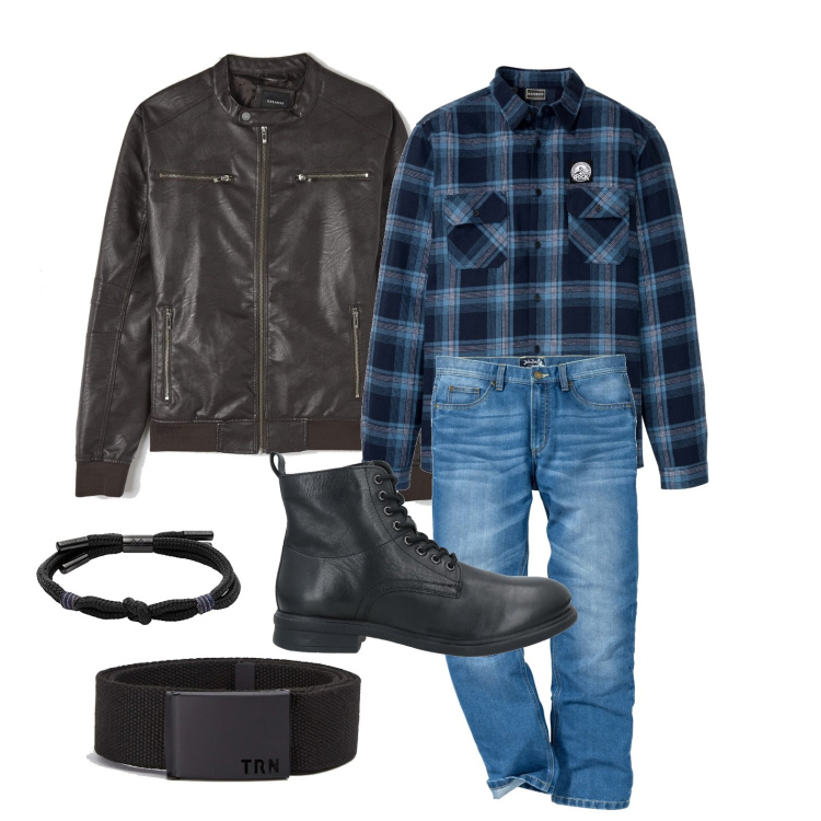 Outfit uomo - Cercando casa ..... Stile Casual per Tutti i giorni. Abbinamento con jeans dritti, camicie, stivali e stivaletti, cappotti, cinture, braccialetti.
