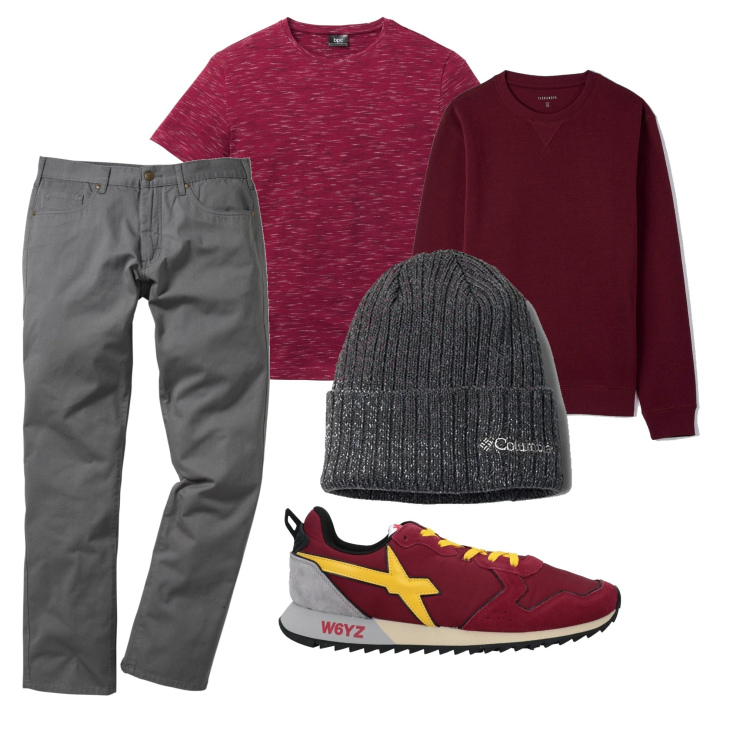 Outfit uomo - Le sneackers rosse. Stile Urban per Tutti i giorni. Abbinamento con pantaloni, t-shirt, sneakers, felpe, berretti.