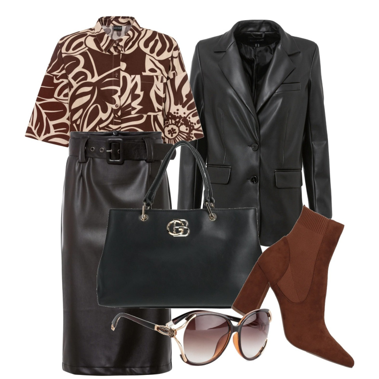 Outfit donna - My second skin. Stile Casual chic per Tutti i giorni. Abbinamento con borse a mano, stivaletti, blazer, occhiali da sole, camicie, gonne longuette.