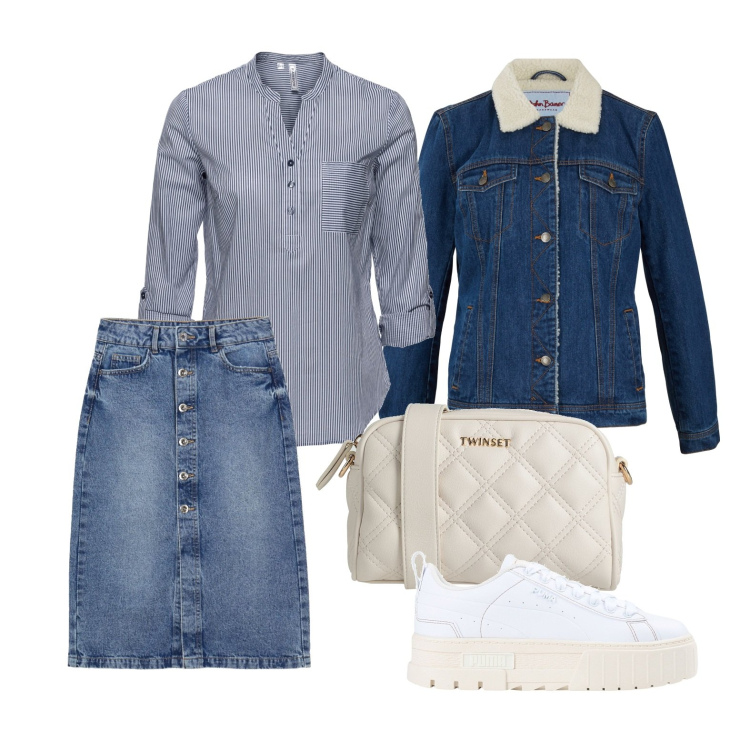 Outfit donna - Ghost outfitter - una marcia in più. Stile Casual per Tutti i giorni. Abbinamento con tuniche, giacche, sneakers, borse a tracolla, gonne longuette.