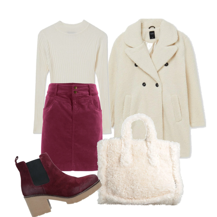 Outfit donna - Ghost outfitter - velvet mood. Stile Basic per Ufficio. Abbinamento con gonne lunghe, stivaletti, borse a mano, cappotti, maglieria.