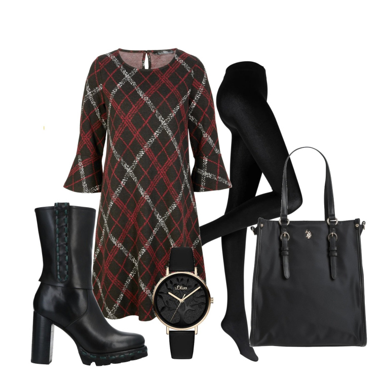 Outfit donna - Ghost outfitter - un giorno come tanti. Stile Casual chic per Tutti i giorni. Abbinamento con collant, vestiti, stivaletti, borse a mano, orologi analogici.