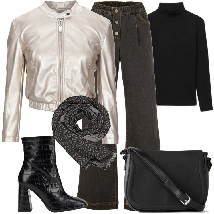 Outfit donna - Platinum vintage. Stile Trendy per Tutti i giorni. Abbinamento con giacche, stivaletti, ciabatte, body, t-shirt, sciarpe.