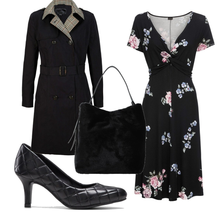 Outfit donna - Total look #1448659. Stile Romantica per Tutti i giorni. Abbinamento con vestiti lunghi, trench, décolleté, borse a mano.
