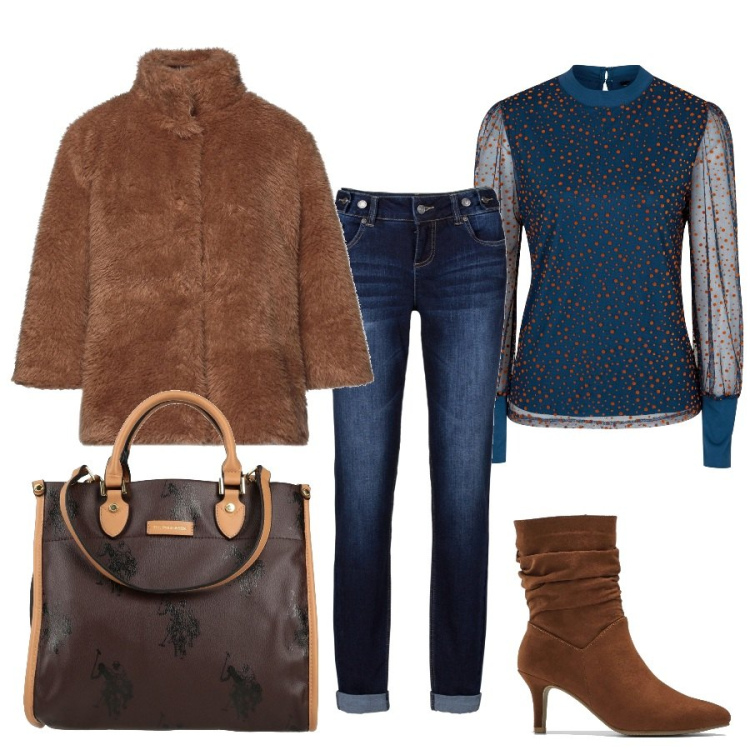 Outfit donna - Il teddy caramellato. Stile Casual chic per Serata fuori. Abbinamento con jeans boyfriend, maglieria, stivaletti, cappotti, borse a mano.