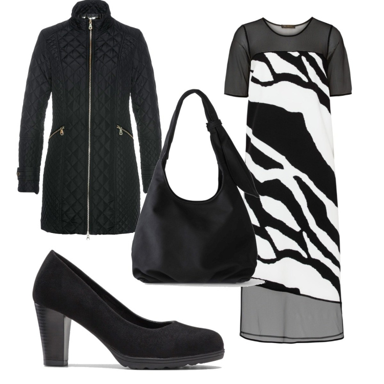 Outfit donna - Trendy #18281. Stile Trendy per Tutti i giorni. Abbinamento con blazer, vestiti midi/longuette, décolleté, borse a tracolla.